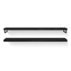 Looox Wood collection Duo wandplanken 200x46cm - 2 stuks - Met handdoekhouders zwart mat - massief eiken Black SW931495