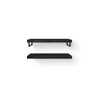 Looox Wood collection Duo étagères murales 100x46cm - 2 pièces - Avec porte-serviettes noir mat - chêne massif Black SW931511