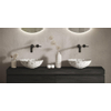 Looox Wooden Meuble sous lavabo - façade plane - 1 tiroir - évacuation gauche et droite - 100x45x46 cm - noir SW931494