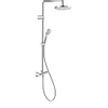 Duravit Wave ensemble de douche pluie apparent – thermostatique – douche de tête Ø 25,2 cm – douchette ronde – barre de douche 87,5 cm – chrome SW962381