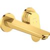 Duravit Wave Wastafelmengkraan - inbouw - 2 gats - eengreeps - voorsprong 20.2cm - gepolijst goud SW997822
