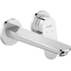 Duravit Wave Wastafelmengkraan - inbouw - 2 gats - eengreeps - voorsprong 20.2cm - hoogglans chroom SW998070