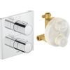 Duravit Thermostatarmaturen Afbouwdeel - inbouw bad/douchekraan - thermostatisch - vierkant 17x17cm - glans chroom SW962482