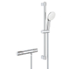 GROHE Grohtherm 1000 Performance Ensemble de douche - robinet de douche thermostatique - avec ensemble de douche - 60cm - douchette ronde - 2 types de jets - flexible de douche lisse - chrome SW999091