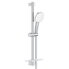 GROHE Tempesta 110 Cube Ensemble barre de douche - 60cm - douchette à main carrée - 3 types de jets - flexible de douche lisse - avec porte-savon - chrome SW999104