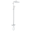 GROHE Tempesta 250 Cube Regendoucheset met badkraan - hoofddouche 25cm - vierkante handdouche - 2 straalsoorten - met thermostaatkraan - chroom SW999121