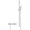GROHE Grohtherm 500 Ensemble de douche - mitigeur de douche thermostatique - avec ensemble barre de douche - 90cm - douchette à main ronde - 3 types de jet - flexible de douche lisse - chrome SW999153