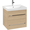 Villeroy & Boch Avento Wastafelonderkast - 2 uittrekladen - 576x514x484mm - Nordic Oak (hout) SW971884