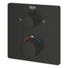 Grohe Grohtherm Douchemengkraan - afdekset - thermostatisch - 2 uitgangen - vierkant - matte black (mat zwart) SW1077253