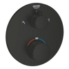Grohe Grohtherm Douchemengkraan - afdekset - thermostatisch - 2 uitgangen - met omstelling - rond - matte black (mat zwart) SW1077225