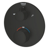 Grohe Grohtherm Badmengkraan - afdekset - thermostatisch - 2 uitgangen - met omstelling - rond - matte black (mat zwart) SW1077405