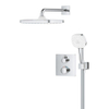 Grohe Grohtherm ensemble de douche pluie apparent – thermostatique – bras de plafond 38 cm – chrome SW1077375