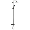 Grohe Tempesta system 250 Douche pluie - 158.8cm - pommeau de douche 25cm - douchette ronde - 2 jets - thermostatique - Noir mat SW1077280