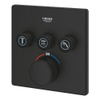 GROHE Grohtherm Smartcontrol Mengkraan - afdekset - thermostaat - met 3x omstel - phantom black SW1077345