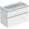 Geberit ICon wastafel - 90cm KeraTect - met onderkast - 2 la - softclose - wit chroom SW637693