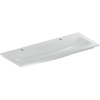 Geberit ICon meubelwastafel - 120x48x13cm - 1 wasbak - 2 kraangaten Links en rechts - zonder overloopgat - keramiek - glans wit SW546793