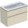 Geberit icon ensemble de meubles de salle de bains 90x63x48cm 2 tiroirs avec fermeture douce en aggloméré gris sable SW637729
