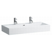 Laufen Living City vasque à poser 100x46x15,5cm 2 x 1 trou de robinetterie avec trop-plein céramique blanc GA56220
