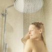 GROHE Rainshower Cosmopolitan colonne de douche avec robinet de douche thermostatique et douche de tête Ø40cm entraxe=15cm et Sena douchette à main chrome 0467936