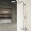 GROHE Rainshower Cosmopolitan Ensemble de douche pluie apparent - pomme de douche Ø40cm - douchette sena - thermostatique - chrome 0467936