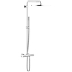 GROHE Rainshower Cosmopolitan Ensemble de douche pluie apparent - pomme de douche Ø40cm - douchette sena - thermostatique - chrome 0467936