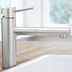 GROHE Concetto Mitigeur de cuisine - bec extensible - 2 types de jet - supersteel brossé 0467944