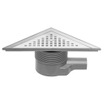 Easy Drain Aqua Delta siphon de sol triangulaire avec garniture ABS/pièce de finition ABS grille inox et sortie latérale 22x22cm garde d'eau 50 à 25mm 2302703