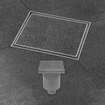 Easy Drain Aqua Quattro Tegel vloerput met ABS afwerkdeel/RVS betegelbaar rooster en uitloop verticaal 15x15cm inbouwdiepte 117 155mm waterslot 50mm 2302696