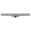 Easy Drain Compact Wall caniveau simple plaque avec évacuation latérale 6x90cm 30mm inox 2301192