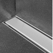 Easy drain compact 30 paroi zéro canal de douche simple plaque avec sortie latérale 6x100cm acier inoxydable 2302651