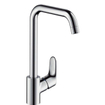 Hansgrohe Focus E2 Robinet de cuisine avec bec haut pivotant réglable à 110 degrés. 150 degrés et 360 degrés chrome 0605548