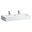 Laufen Living City lavabo 100x46x15.5cm 2 x 1 trou de robinet avec trop-plein céramique blanc 0081295