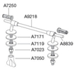 Pressalit charnière avec axe continu fixé GA98489