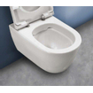 Royal Plaza Toela rr WC suspendu sans bride blanc mat avec réservoir encastrable, abattant et plaque de commande DualFlush vertical/horizontal inox SW222499