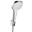 Hansgrohe Croma Select E Ensemble de douche PorterS avec douchette Croma Select E Vario avec support mural avec flexible de douche Isiflex`B 160cm blanc/chrome 0605477