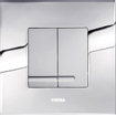 Wisa Delos Plaque de commande 16x16cm carré avec chasse d'eau double métal chrome mat brillant 0770447