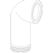 Wisa 303C coude de WC 110mm longueur 180mm avec manchon 90 blanc 0770280