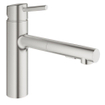 GROHE Concetto Mitigeur de cuisine - bec extensible - 2 types de jet - supersteel brossé 0467944