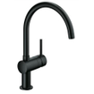 GROHE Minta Mitigeur de cuisine - haut - bec rond pivotant - noir mat SW67951