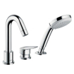 Hansgrohe Logis Ensemble de robinetterie de bord de baignoire 3 trous avec douchette chrome GA42070