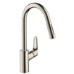 Hansgrohe Focus Robinet de cuisine avec douchette extractible effet inox GA66536