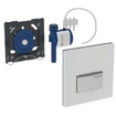 Geberit type 50 urinioir bedieningsplaat - pneumatisch - rechthoekige knoppen - rookglas spiegelend 0730021