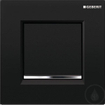 Geberit type 20 urinioir bedieningsplaat - pneumatisch - rechthoekige knoppen - zwart/glans chroom SW64040