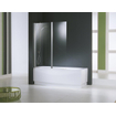 Novellini Aurora paroi de baignoire pliante 2 parties 120x150cm profil chrome mat et verre transparent 0988270