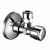 Schell Comfort robinet d'arrêt d'angle avec rosace avec bouton 3/8x10mm chrome 0440175