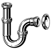 Viega siphon tubulaire avec coude 5/4 avec rosace chrome 0509999