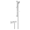 GROHE Grohtherm 2000 Doucheset - thermostatische douchekraan - met glijstangset - 60cm - ronde handdouche - 3 straalsoorten - gladde doucheslang - met zeepschaal - chroom 0102546