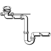 Viega Siphon de meuble 1 1/4"X32 mm. avec bonde Chrome Blanc GA13547