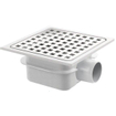 Van Den Berg siphon de sol ABS avec grille en inox 15x15 avec sortie latérale 40mm GA91308