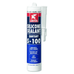 Griffon mastic silicone sanitaire s100 tube à 300 ml pour joint sanitaire blanc 1800248